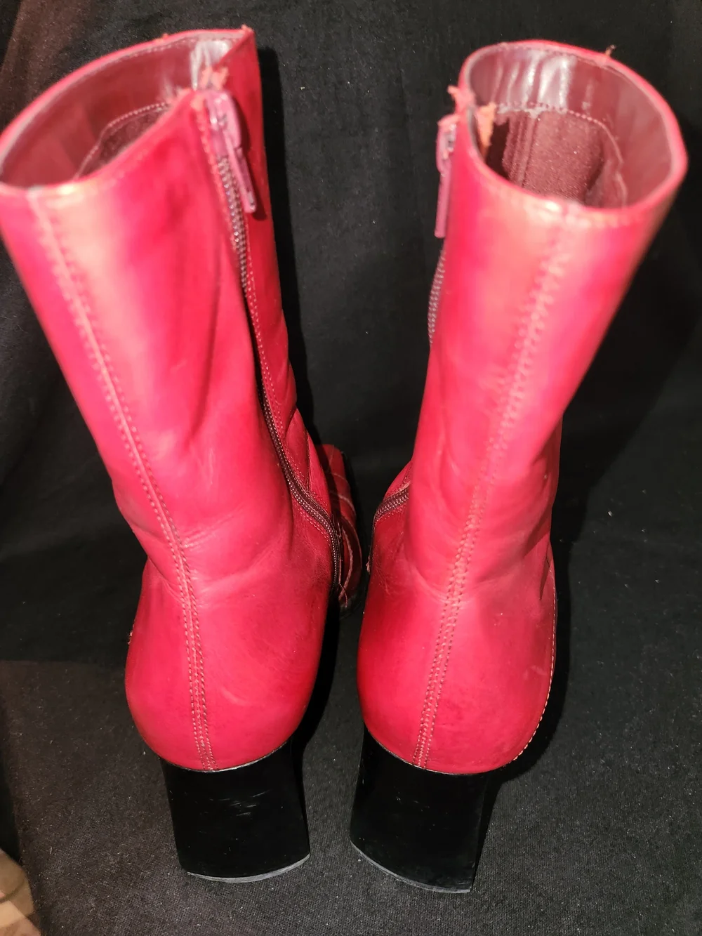 Bakers Red Leather Mid-Calf Men's Boots with Square Toe #443